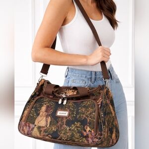 Lloyd Tapestry Travel Bag Hunting Horses Riding Dog Luggage Strap Zipper